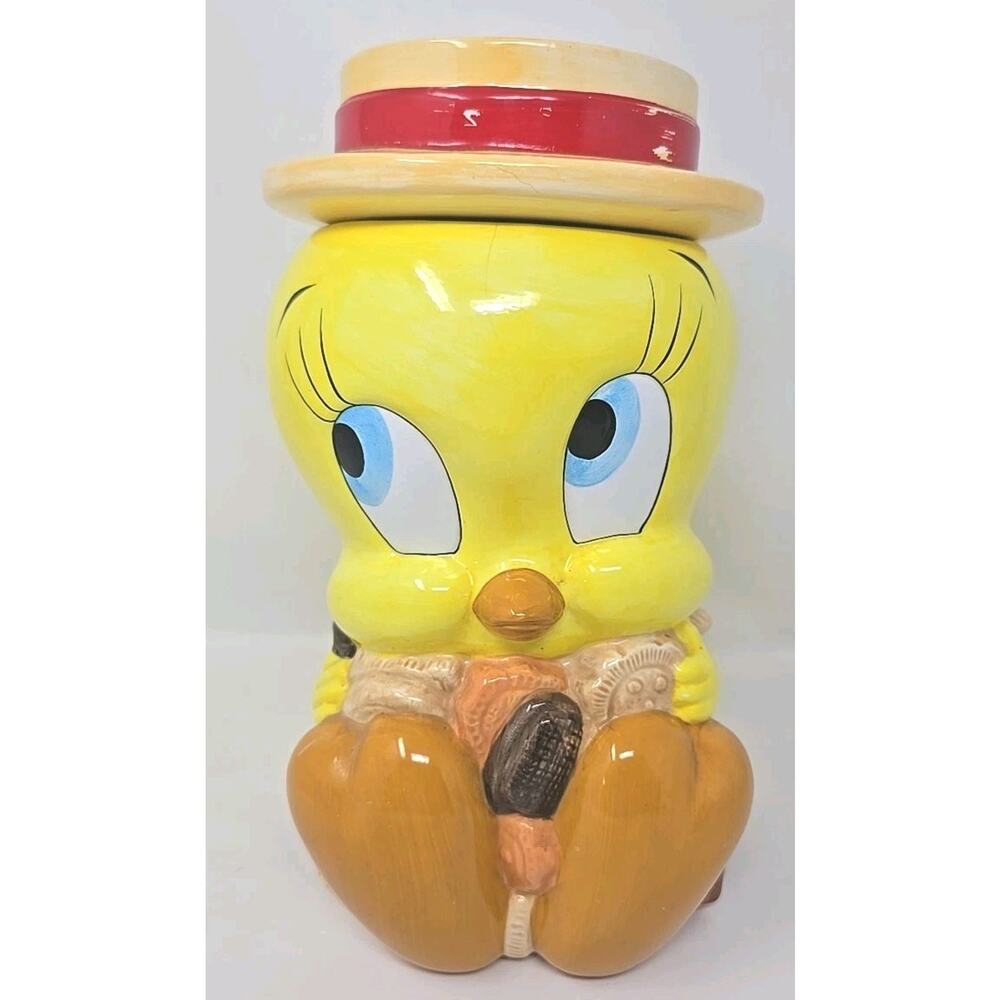 Vtg Ceramic Tweety Bird Cookie Jar Looney Tunes‎ By Gibson 1997 Warner Bros Note